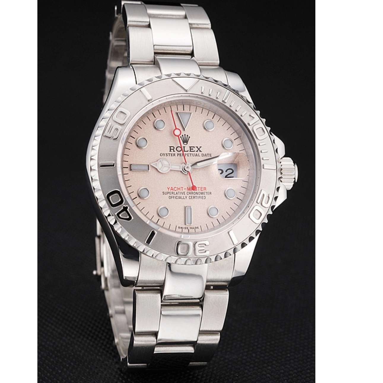 Rolex aaa copy Yacht-Master Dial Stainless Bracelet Swiss Steel Case And Champagne Rolex 0815